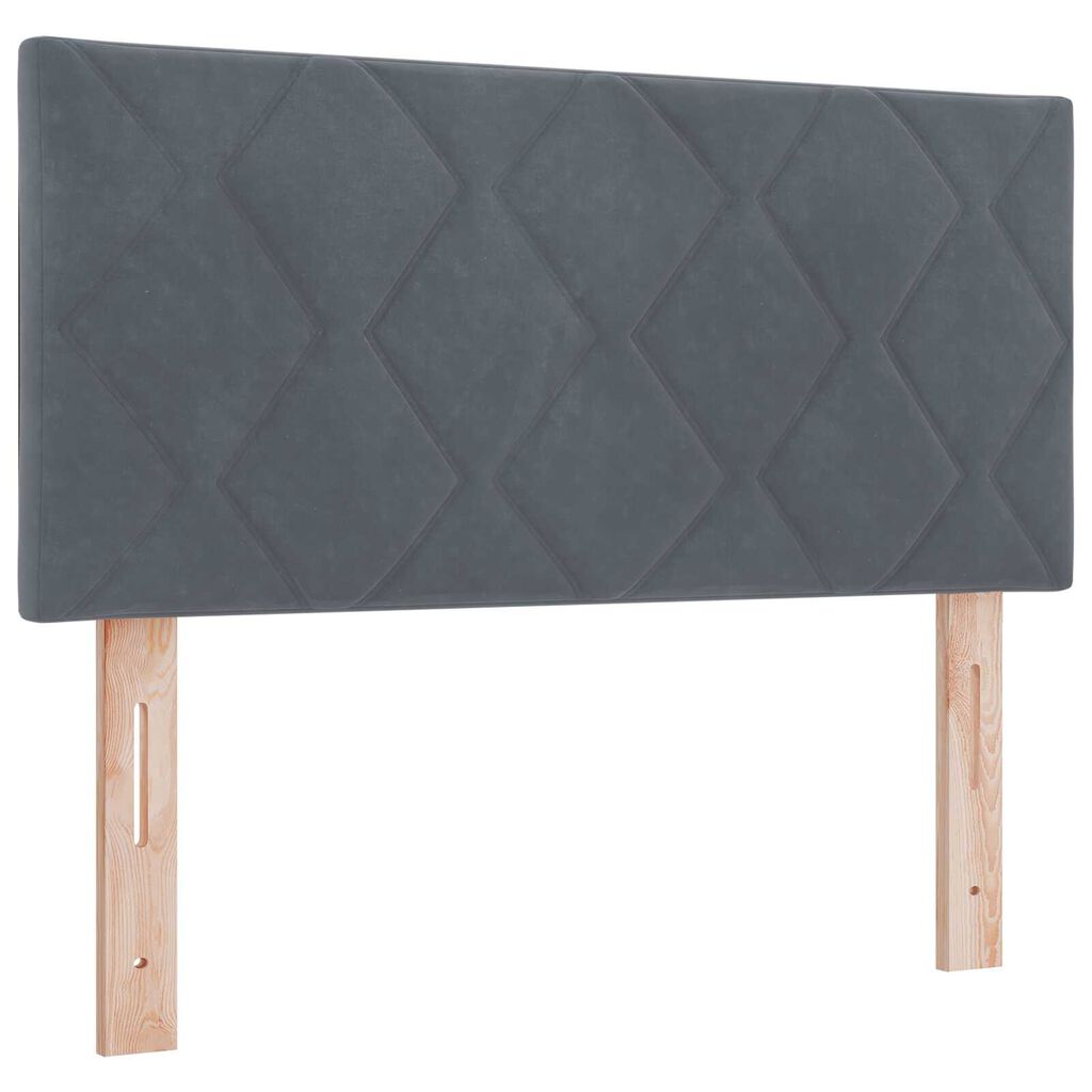 Κρεβάτι Box Spring με Στρώμα vidaXL Σκούρο Γκρι 100x200 εκ Βελούδο