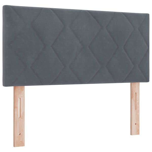 Κρεβάτι Box Spring με Στρώμα vidaXL Σκούρο Γκρι 100x200 εκ Βελούδο
