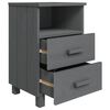 vidaXL Κομοδίνο HAMAR 2 Τεμ. Σκ. Γκρι 40x35x62 εκ. Μασίφ Ξύλο Πεύκου