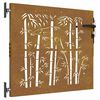 vidaXL Πόρτα Κήπου από Μπαμπού με Σχέδιο από Ατσάλι Corten 85x75 εκ.