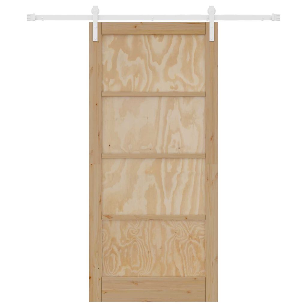 vidaXL Συρόμενη Πόρτα Φυσικό και λευκό 93 x 202 cm