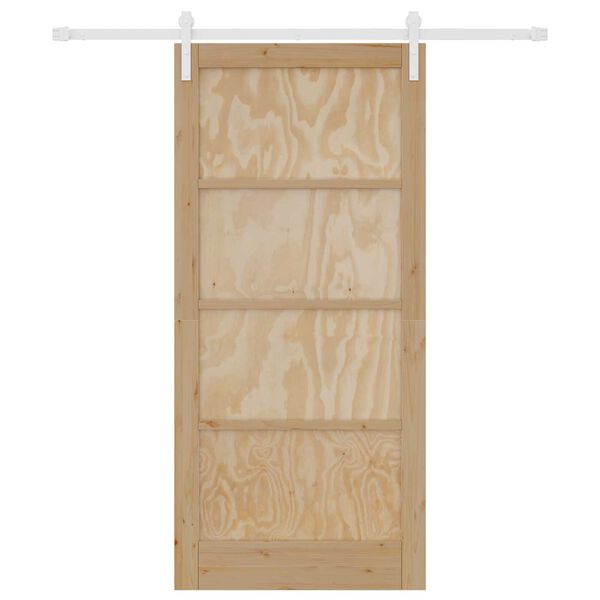 vidaXL Συρόμενη Πόρτα Φυσικό και λευκό 93 x 202 cm