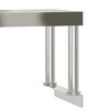 vidaXL Πάγκος Εργασίας Κουζίνας με Ράφι 110x30x120 εκ. Ανοξείδ. Ατσάλι