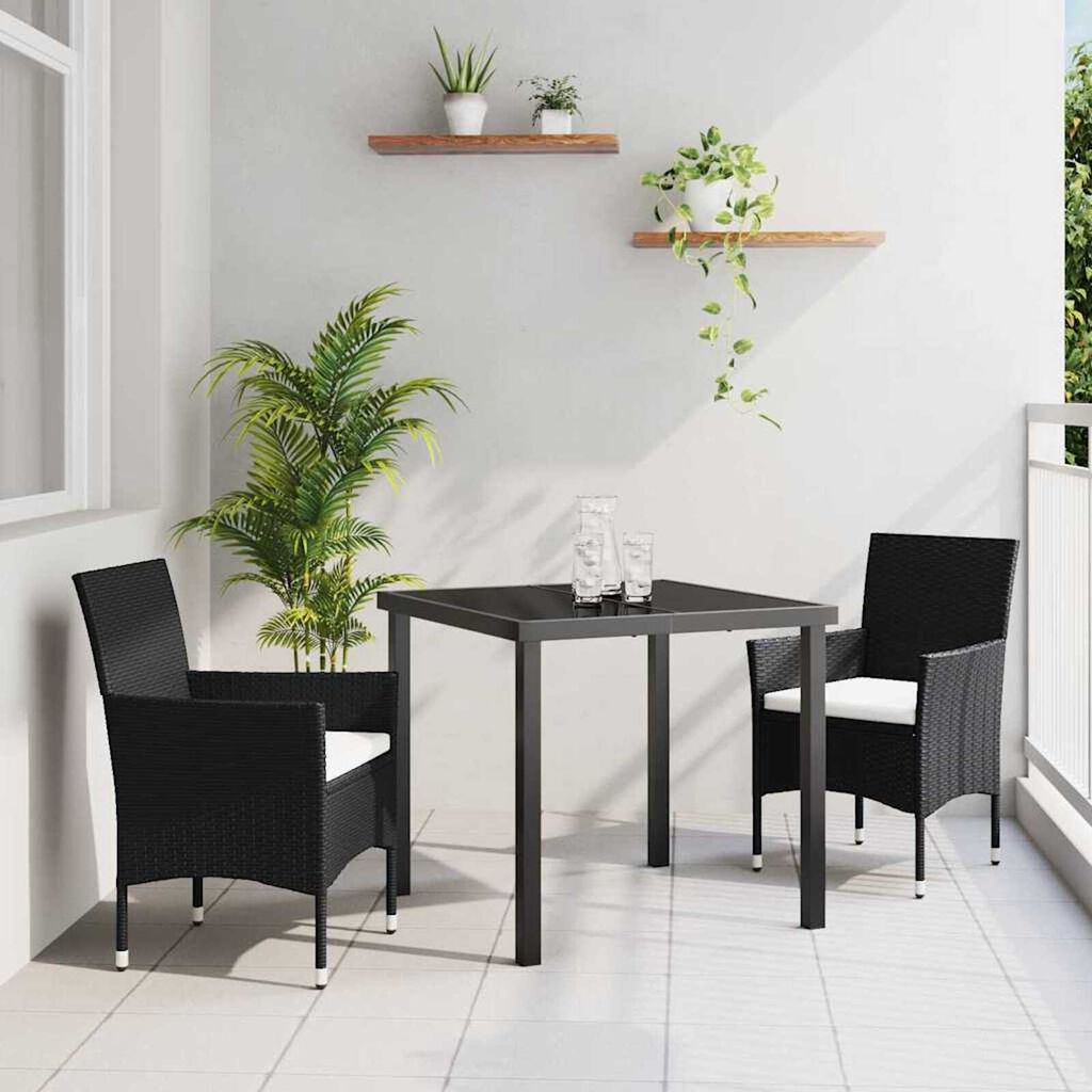 vidaXL Σέτ φαγητού για κήπο με μαξιλάρι 5 pcs Γκρι Πολυ ράταν