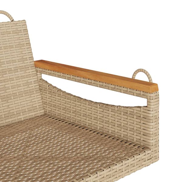 vidaXL Παγκάκι Κούνια Μπεζ 63x62x40 εκ. από Συνθετικό Ρατάν