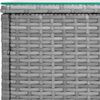 vidaXL Βοηθητικό Τραπεζάκι Γκρι 40x37x40,5εκ Συνθ Ρατάν/ Ψημένο Γυαλί
