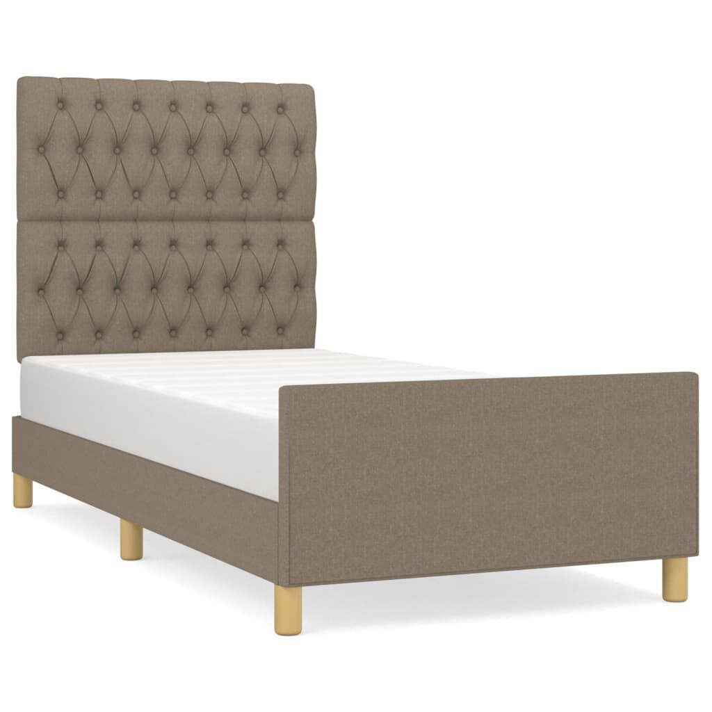vidaXL Σκελετός Κρεβατιού Χωρίς Στρώμα Taupe 100 x 200 εκ. Υφασμάτινο