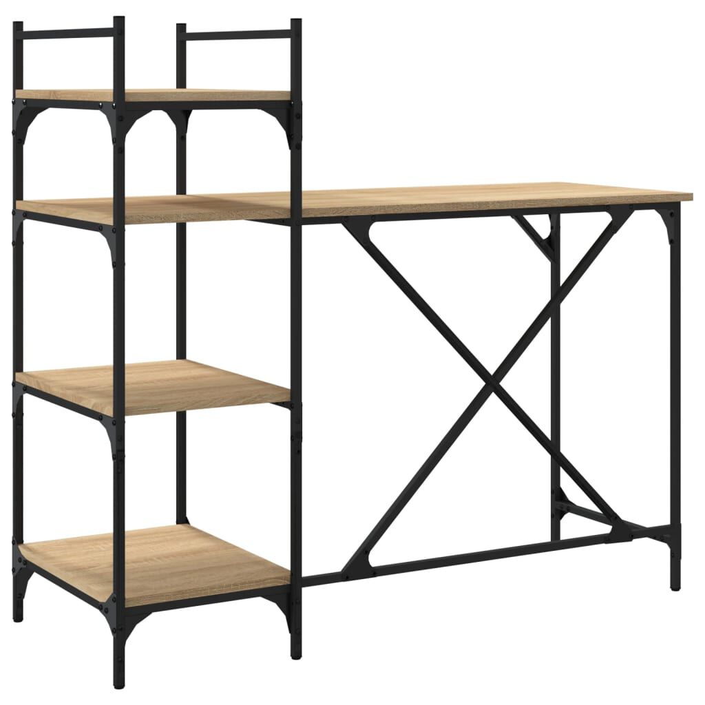 vidaXL Γραφείο Υπολογιστή με Ράφια Sonoma Δρυς 120 x 47 x 109 εκ.