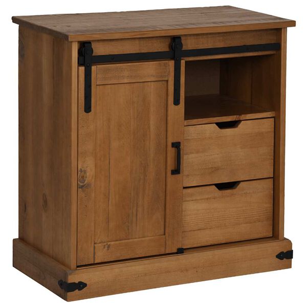 vidaXL Sideboard HALDEN με συρόμενη πόρτα 80x40x80 cm μασίφ ξύλο