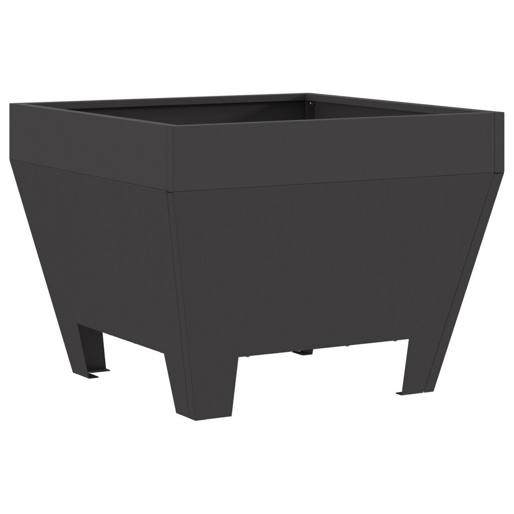 vidaXL Υποδοχή Πυρός Τετράγωνη Μαύρη 50x50x30 εκ Ατσάλι