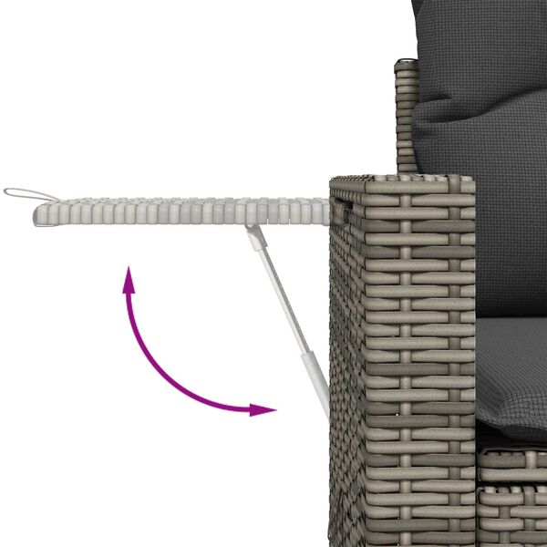 vidaXL Σετ Καναπέ Κήπου με αποθήκευση 13 pcs Γκρι Πολυ ράταν