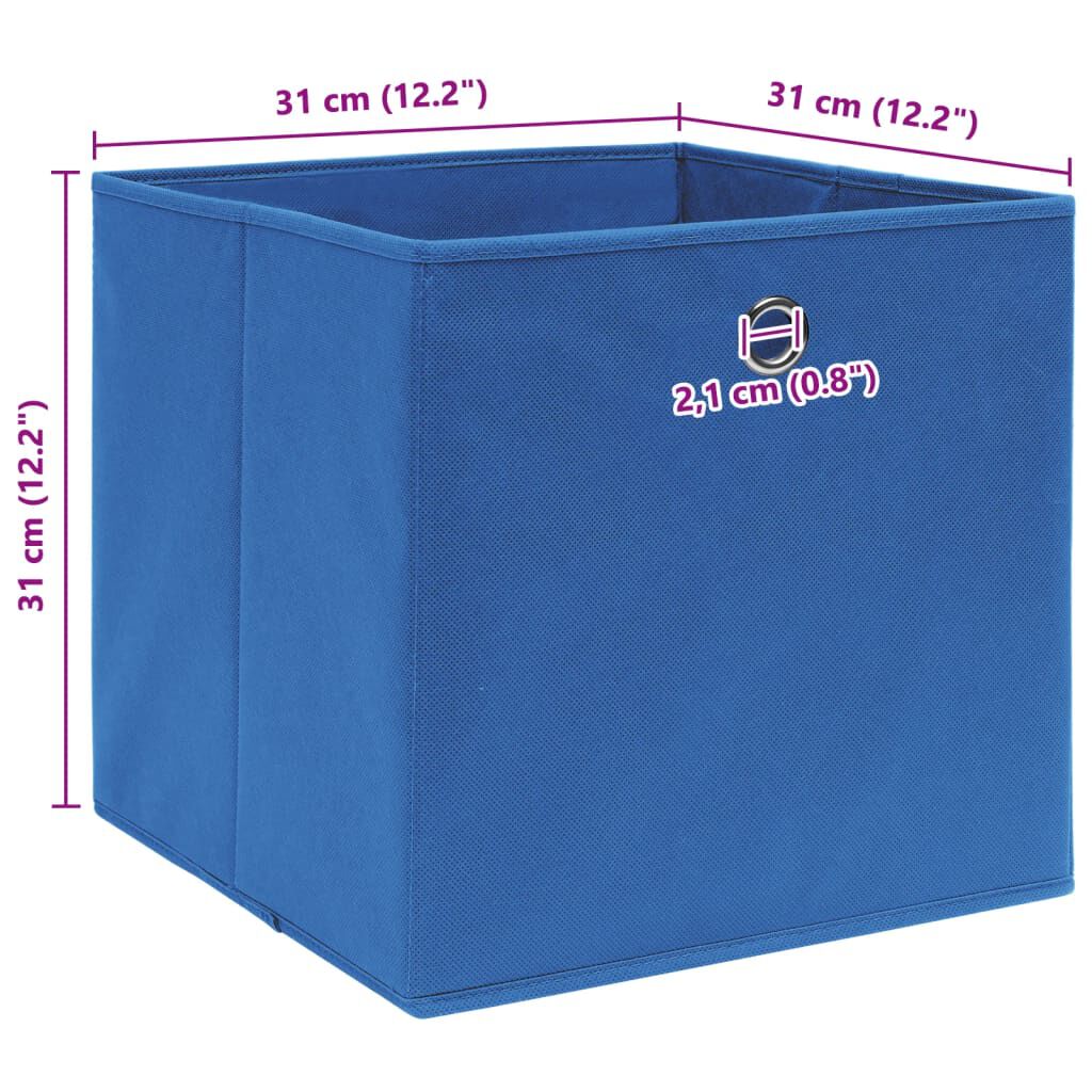 vidaXL Κουτιά Αποθήκευσης 10 τεμ. Μπλε 32 x 32 x 32 εκ. Υφασμάτινα