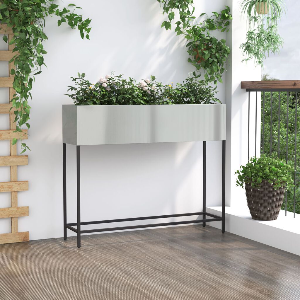 vidaXL Ανυψωμένος Κήπος 100x26x82 εκ Γαλβανισμένο Ατσάλι