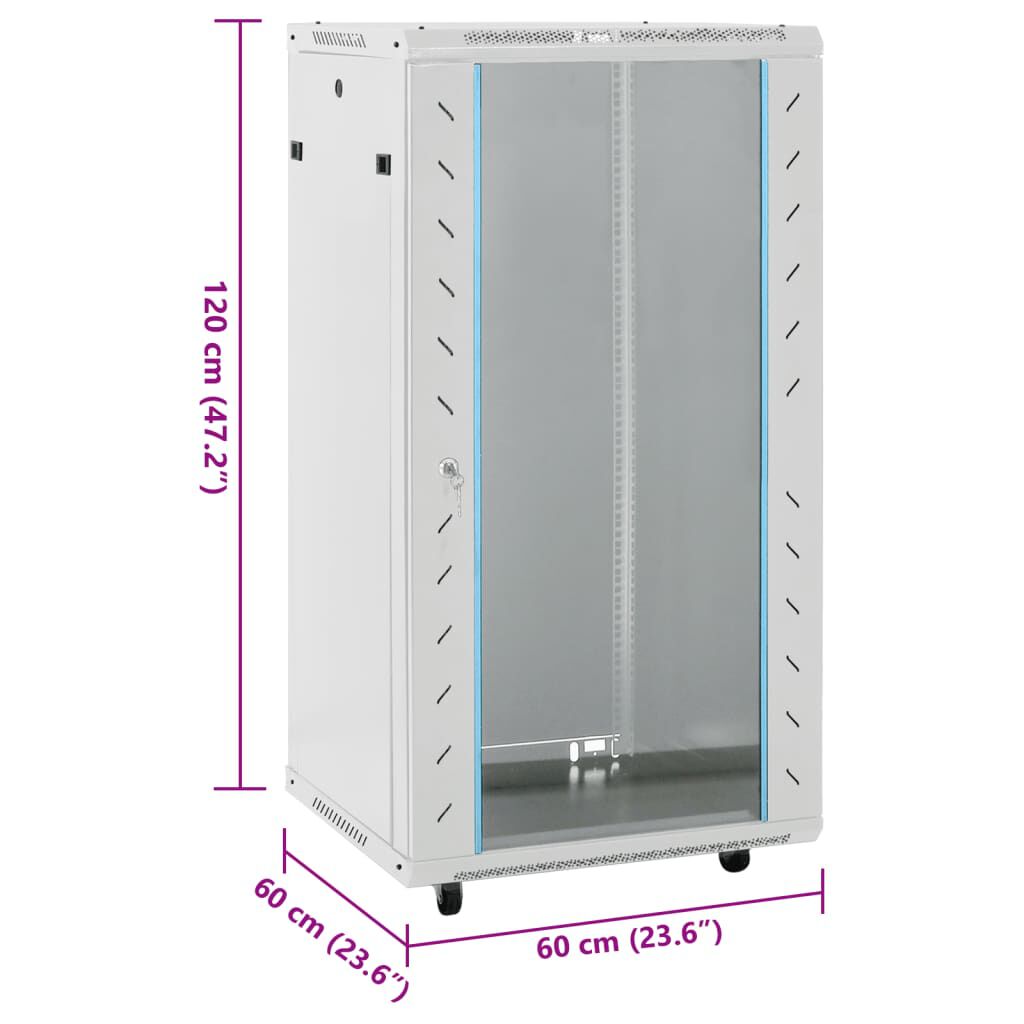 vidaXL Καμπίνα Δικτύου με Περιστ. Πόδια 22U 19" IP20 60x60x120 εκ.