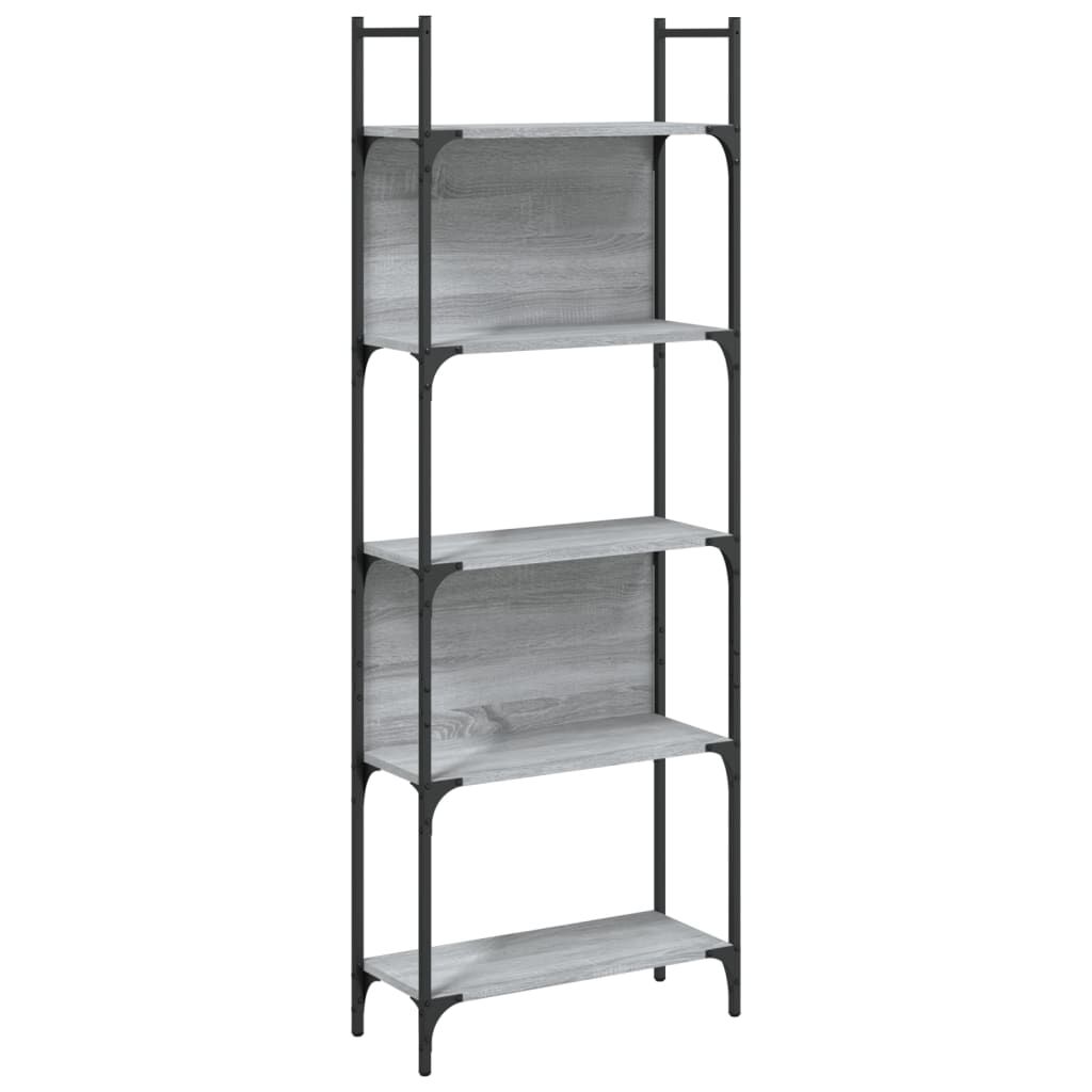 vidaXL Βιβλιοθήκη 5 Επιπέδων Γκρι Sonoma 60,5x24x166,5 εκ. Επεξ. Ξύλο