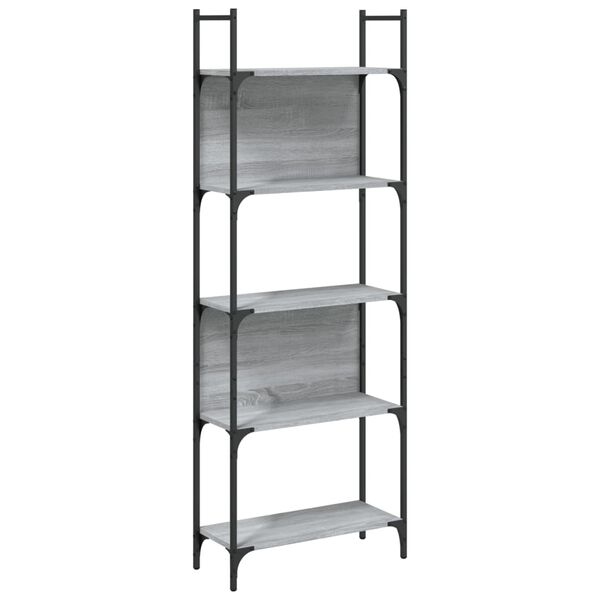 vidaXL Βιβλιοθήκη 5 Επιπέδων Γκρι Sonoma 60,5x24x166,5 εκ. Επεξ. Ξύλο