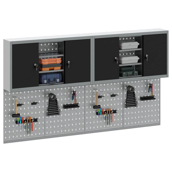 vidaXL &Sigma;&epsilon;&tau; &nu;&tau;&omicron;&upsilon;&lambda;&alpha;&pi;ώ&nu; &epsilon;&rho;&gamma;&alpha;&lambda;&epsilon;ί&omega;&nu; &mu;&epsilon; &rho;ά&phi;&iota; &mu;&epsilon; &alpha;&pi;&omicron;&theta;ή&kappa;&epsilon;&upsilon;&sigma;&eta; 6 pcs &Mu;&alpha;ύ&rho;&omicron;