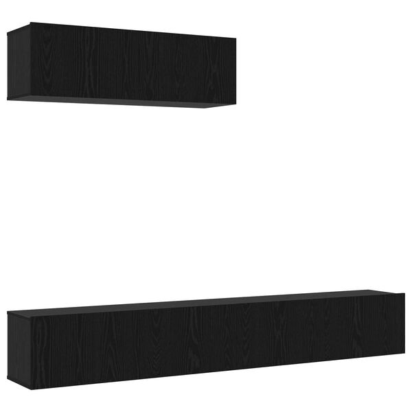 vidaXL Σετ Ντουλάπας Τηλεόρασης 3 pcs Μαύρη δρυς 200 x 30 x 30 cm