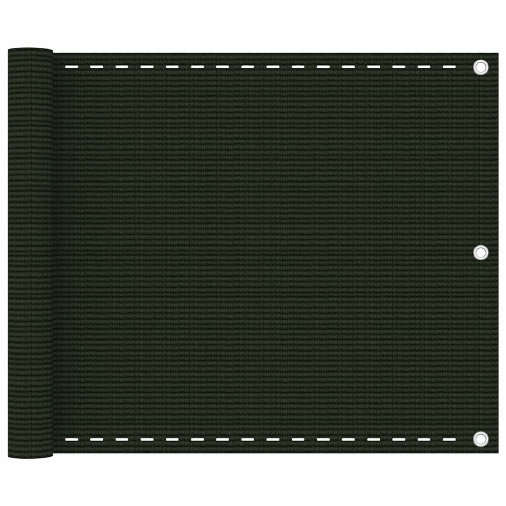 vidaXL Διαχωριστικό Βεράντας Σκούρο Πράσινο 75 x 500 εκ. από HDPE