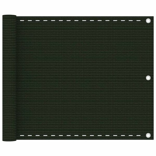 vidaXL Διαχωριστικό Βεράντας Σκούρο Πράσινο 75 x 500 εκ. από HDPE