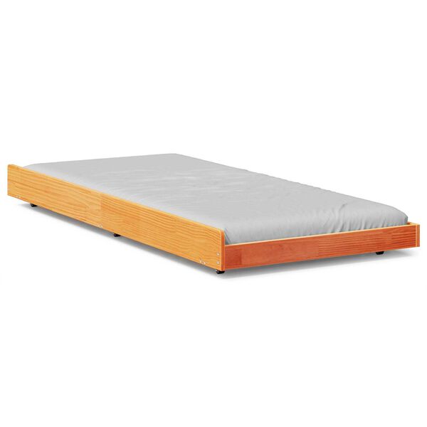 vidaXL Κρεβάτι Καφέ κερωμένο Μασίφ ξύλο 90 x 190 cm Ανθεκτικό Κρεβάτι