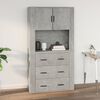 vidaXL Ντουλάπι Τοίχου Γκρι Σκυρ. 80x33x80 εκ. Επεξεργασμένο Ξύλο
