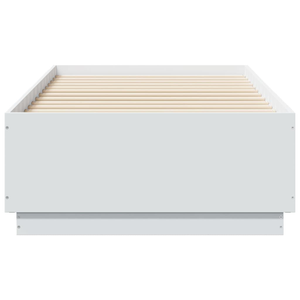 vidaXL Πλαίσιο Κρεβατιού με LED Λευκό 75x190εκ. από Επεξεργασμένο Ξύλο