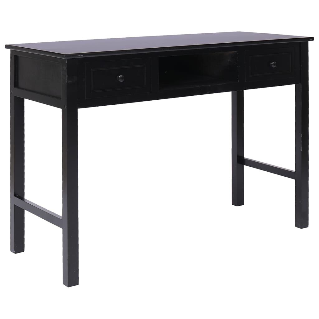 vidaXL Γραφείο Μαύρο 108 x 45 x 76 εκ. από Μασίφ Ξύλο Παυλώνιας