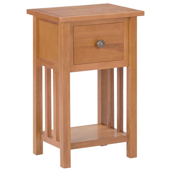vidaXL Τραπεζάκι Βοηθητικό με Συρτάρι 35x27x55 εκ. Μασίφ Ξύλο Δρυός
