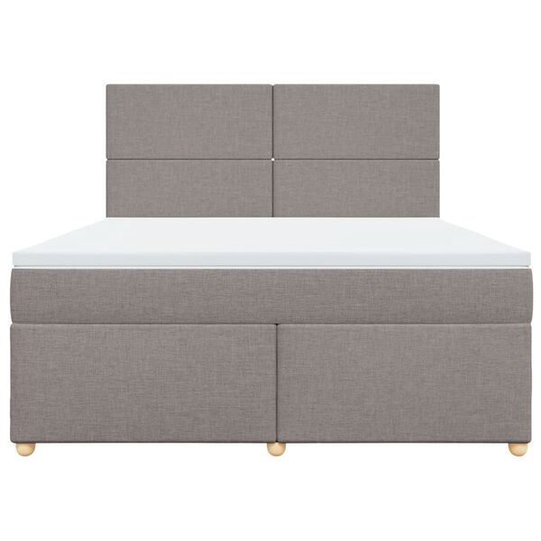 vidaXL &Kappa;&rho;&epsilon;&beta;ά&tau;&iota; Boxspring &mu;&epsilon; &Sigma;&tau;&rho;ώ&mu;&alpha; Taupe 180x200 &epsilon;&kappa;. &Upsilon;&phi;&alpha;&sigma;&mu;ά&tau;&iota;&nu;&omicron;