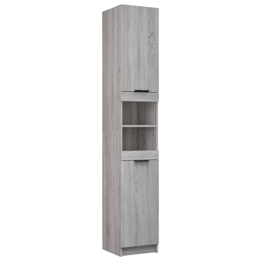 vidaXL Ντουλάπι Μπάνιου Γκρι Sonoma 32x34x188,5 εκ. Επεξεργασμένο Ξύλο