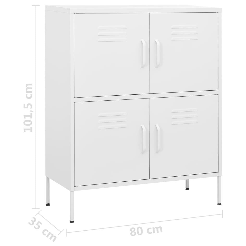 vidaXL Ντουλάπι Αποθήκευσης Λευκό 80 x 35 x 101,5 εκ. από Ατσάλι