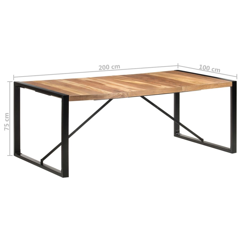 vidaXL Τραπεζαρία 200 x 100 x 75 εκ. από Μασίφ Ξύλο