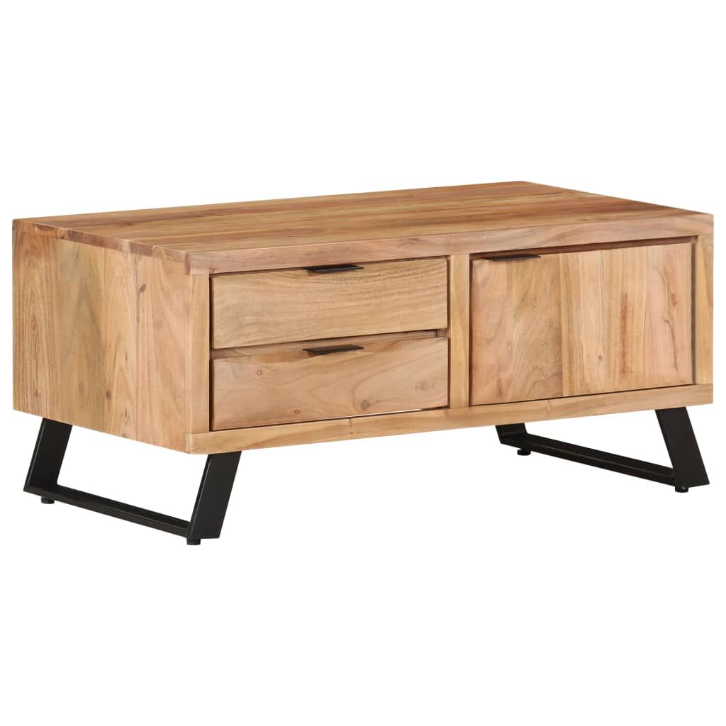 vidaXL Τραπέζι Σαλονιού Live Edge 90 x 50 x 40 εκ. Μασίφ Ξύλο Ακακίας