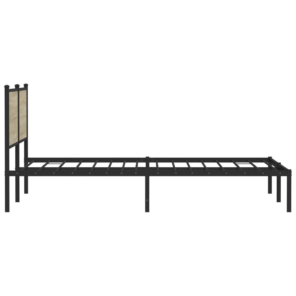 vidaXL Σκελετός Κρεβ. Χωρίς Στρώμα Sonoma Δρυς 180x200 εκ. Μεταλλικό