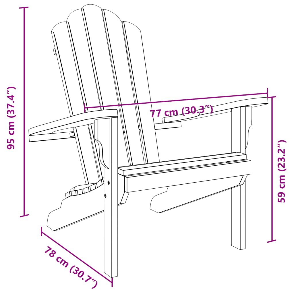 vidaXL Καρέκλα Κήπου Adirondack 77x78x95 εκ. από Μασίφ Ξύλο Teak