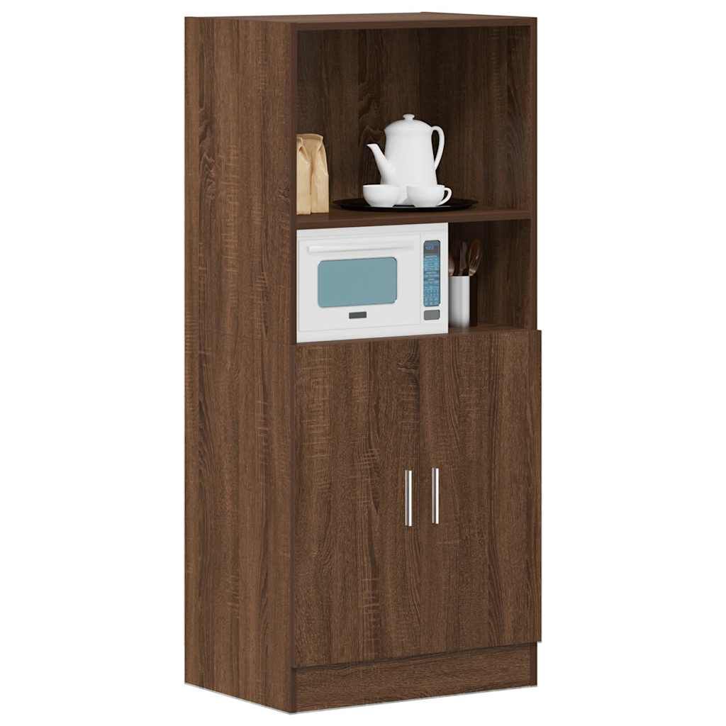 vidaXL Ντουλάπι Κουζίνας Καφέ δρυς 57x41,5x131,5 εκ. Επεξεργ. Ξύλο