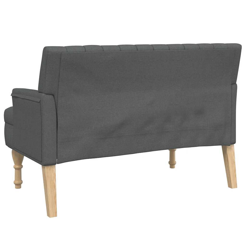 vidaXL Παγκάκι Σκούρο Γκρι 113x64,5x75,5 εκ. Υφασμάτινο με Μαξιλάρια