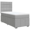 vidaXL Κρεβάτι Boxspring με Στρώμα Ανοιχτό Γκρι 80x200 εκ. Υφασμάτινο
