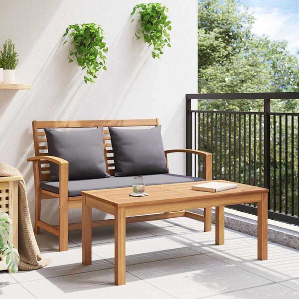 vidaXL Παγκάκι κήπου Φυσικό 110 x 64 x 76.5 εκ Μασίφ ξύλο teak