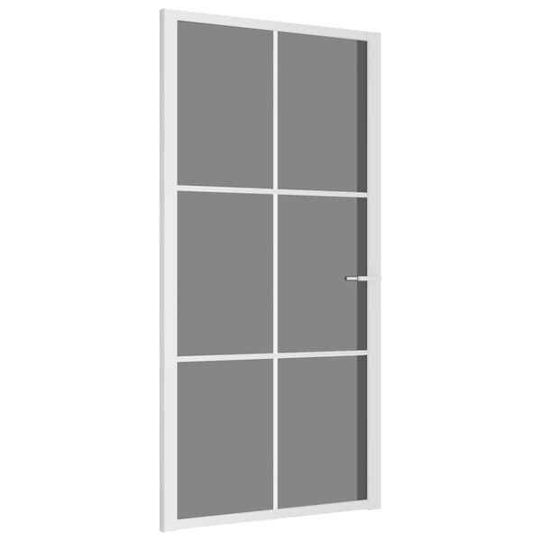 vidaXL Εσωτερική Πόρτα 102,5x201,5 εκ. Λευκή ESG Γυαλί και Αλουμίνιο