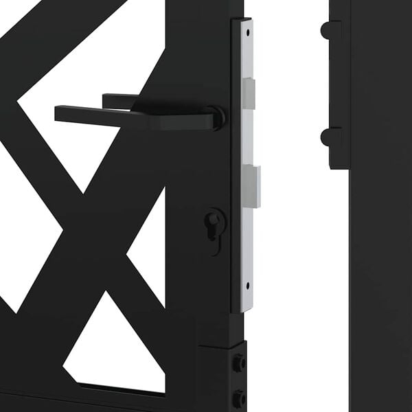 vidaXL Garden Gate Μαύρη 105x155 cm Σχέδιο Ατσάλινο Φωτιστικό