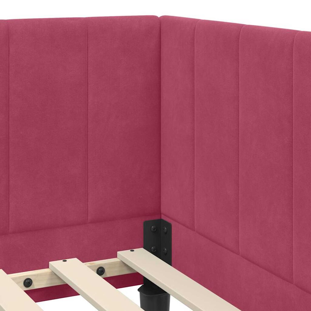 vidaXL Κρεβάτι Γωνίας με κεφαλάρι Μπορντό 80 x 200 cm Βελούδο