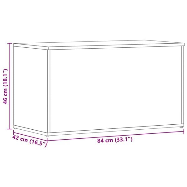 vidaXL Μπαούλο Αποθήκευσης Sonoma Δρυς 84x42x46 εκ. Επεξεργασμένο Ξύλο