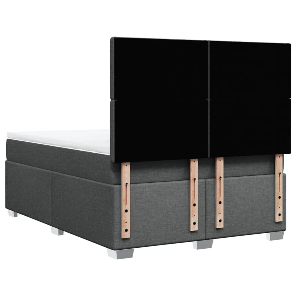 vidaXL Κρεβάτι Boxspring με Στρώμα Σκούρο Γκρι 140x200 εκ Υφασμάτινο