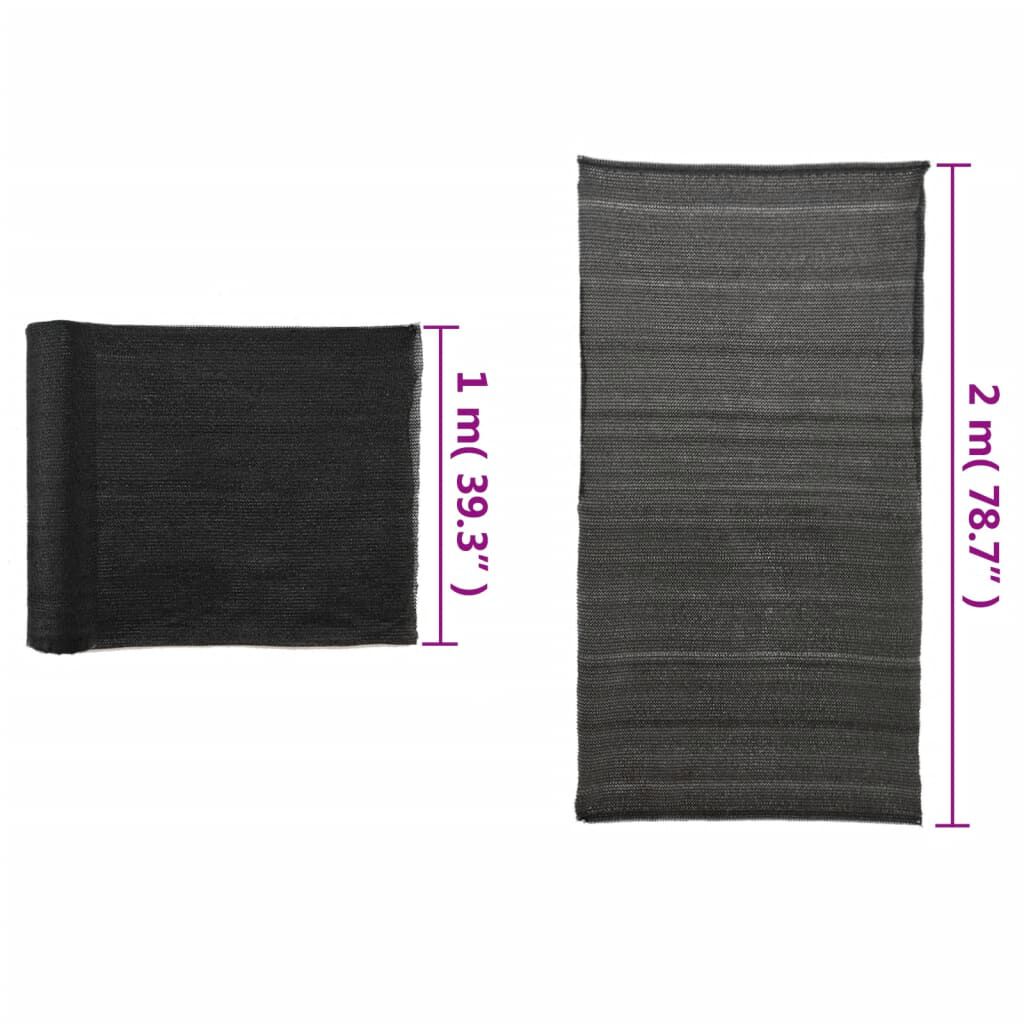 vidaXL Δίχτυ Σκίασης Μαύρο 2 x 10 μ. από HDPE