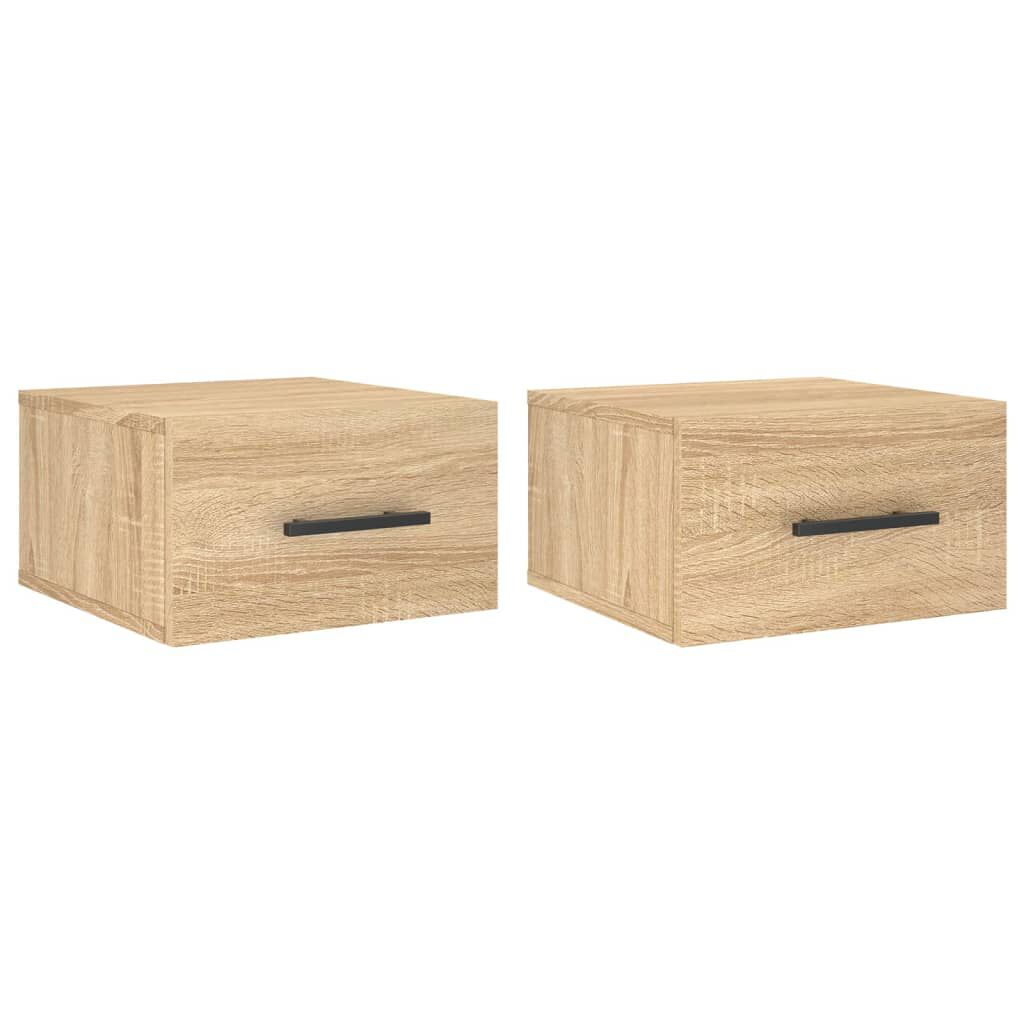 vidaXL Κομοδίνα Επιτοίχια 2 τεμ. Sonoma Δρυς 35 x 35 x 20 εκ.