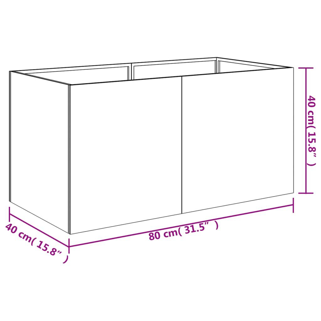vidaXL Ζαρντινιέρα 80x40x40 εκ. από Ατσάλι Corten