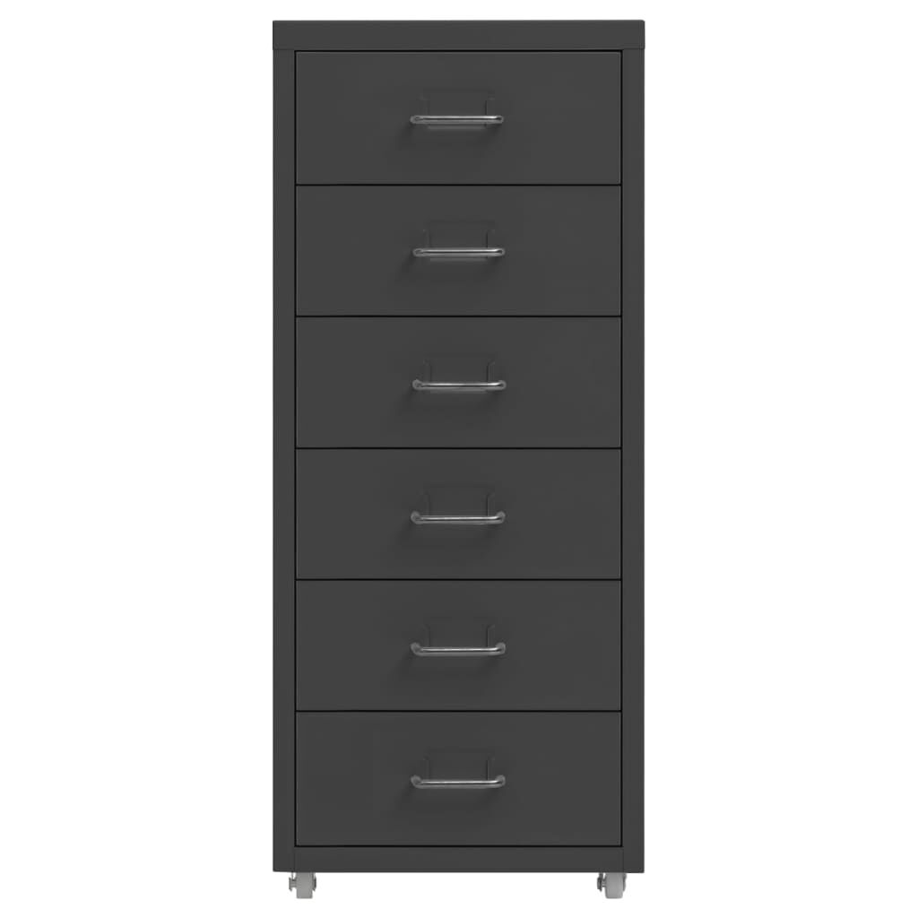 vidaXL Αρχειοθήκη Φορητή Ανθρακί 28 x 41 x 69 εκ. Μεταλλική
