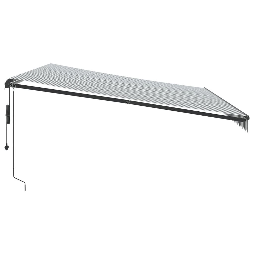 vidaXL Τέντα Πτυσσόμενη Αυτόματη με LED Ανθρακί / Λευκή 500x350 εκ.